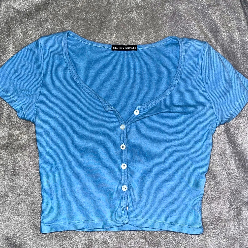 Brandy Melville cropped blue top OS